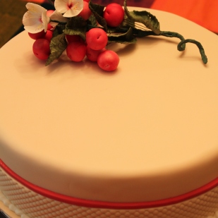 Simple Cherry-Blossom Birthday Cake