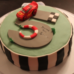 Five Year Old Cars Themed Birthday Cake